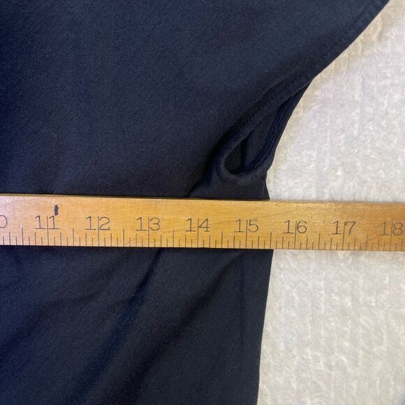 The Row Black Stretch-Crêpe V-Neck Cap Sleeve Midi Dress Medium - Picture 6 of 7